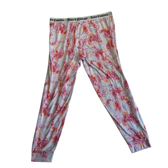 Juicy Couture Woman's Size Extra Large Pull On Pajama Pants White Pink - Picture 9 of 9